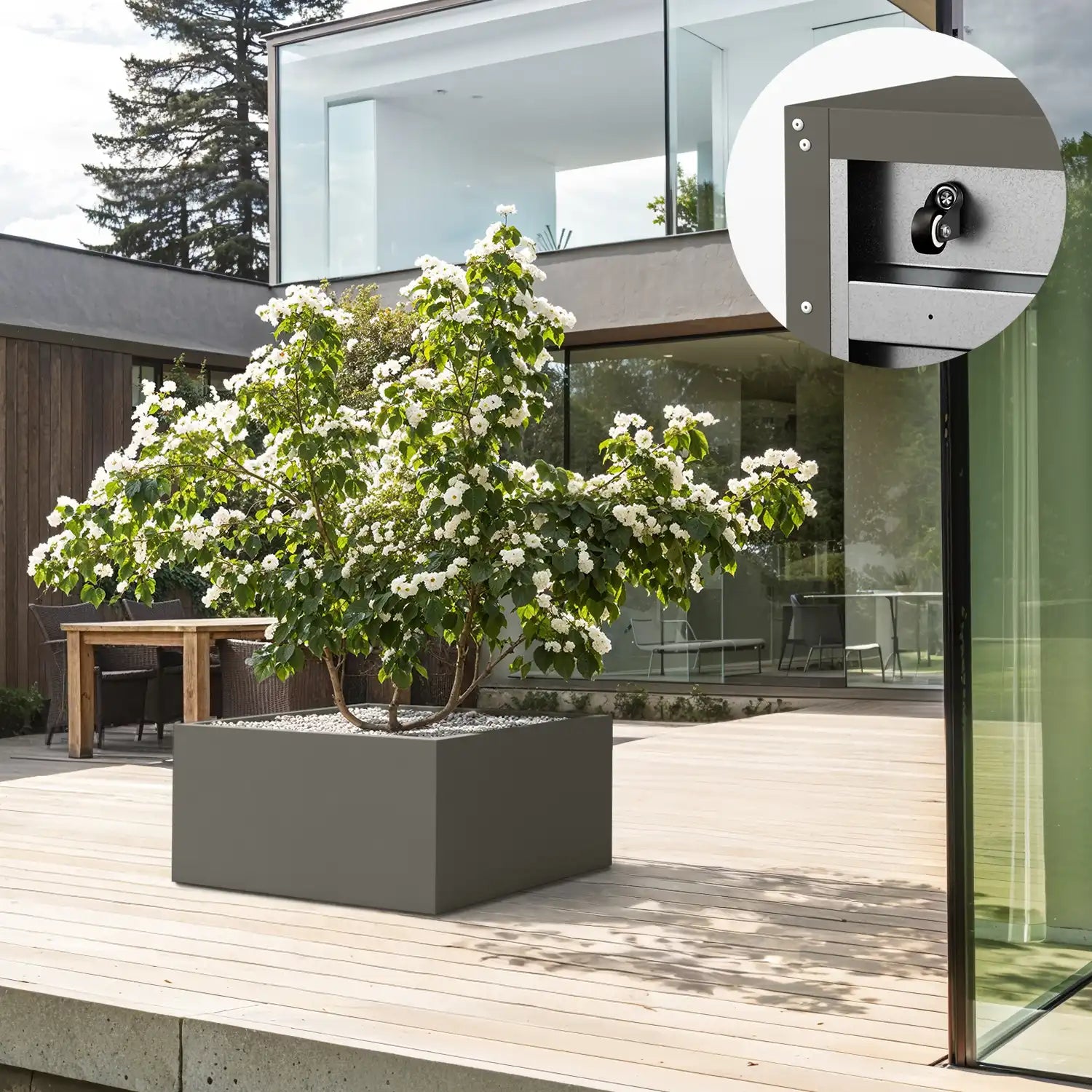 SEV Plantenbak op wielen 100x100x50