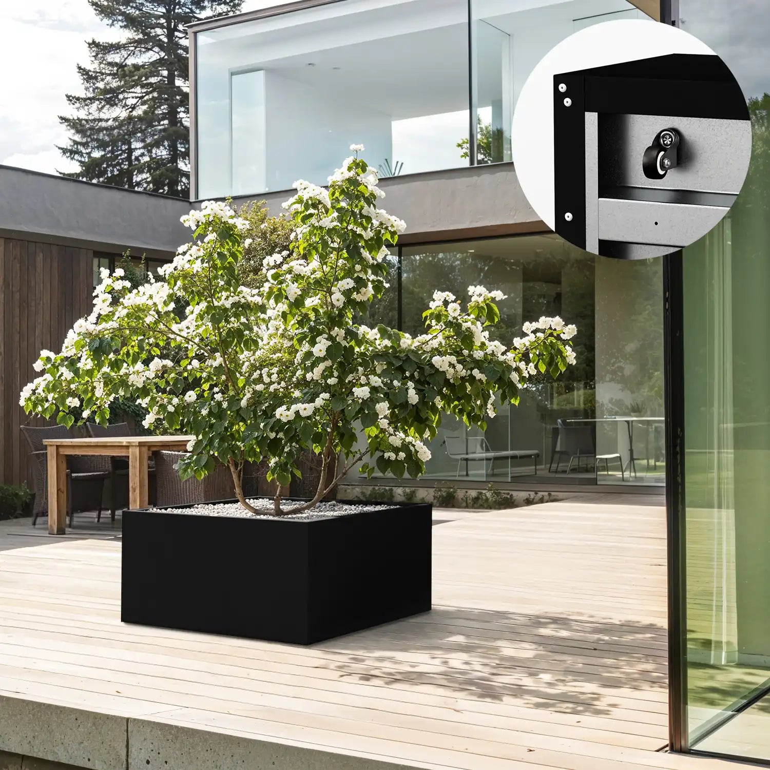 SEV Plantenbak op wielen 100x100x50