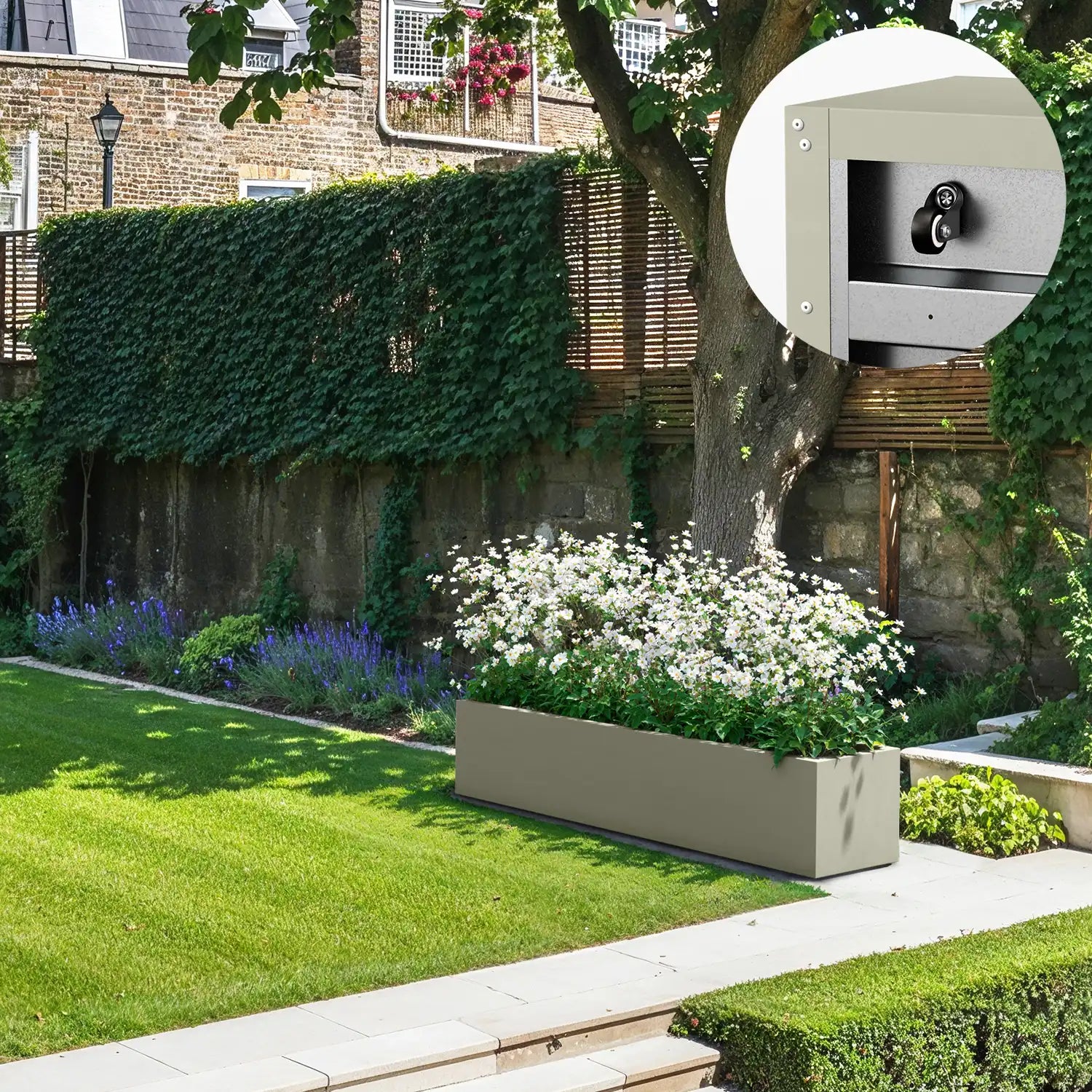 SEV Plantenbak op wielen 200x40x40