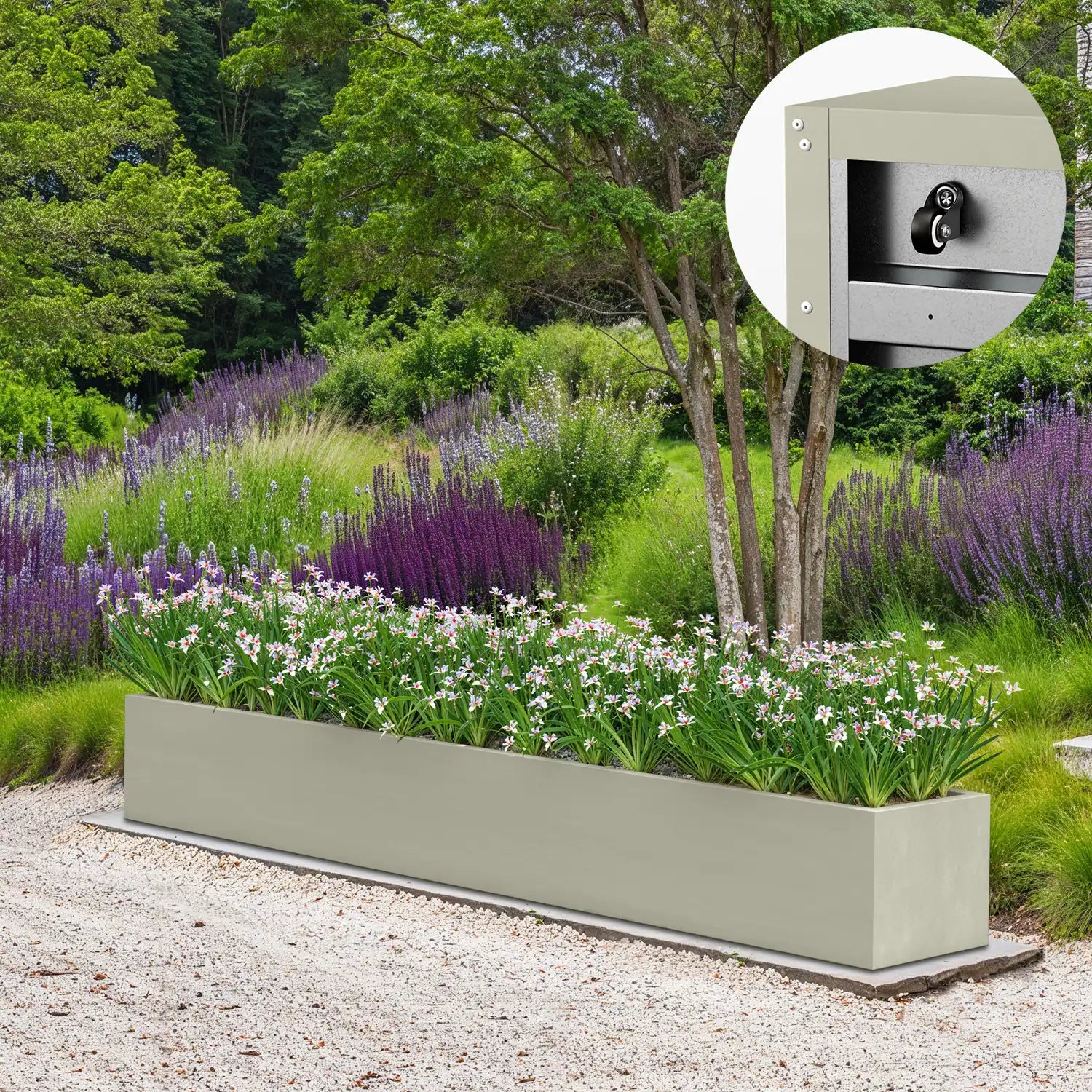 SEV Plantenbak op wielen 300x40x40