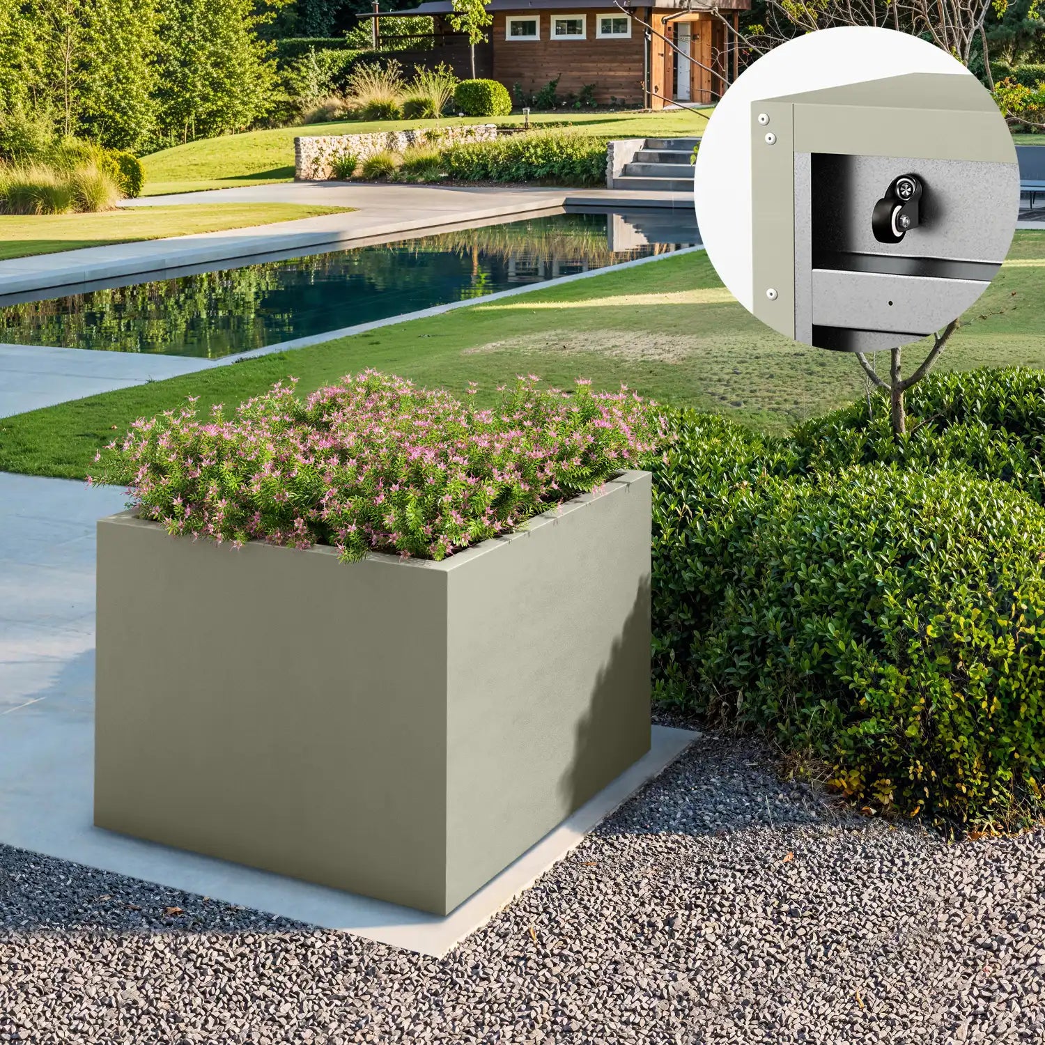 SEV Plantenbak op wielen 80x80x60