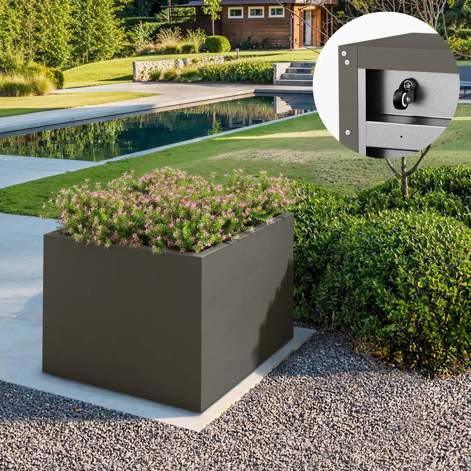 SEV Plantenbak op wielen 80x80x60