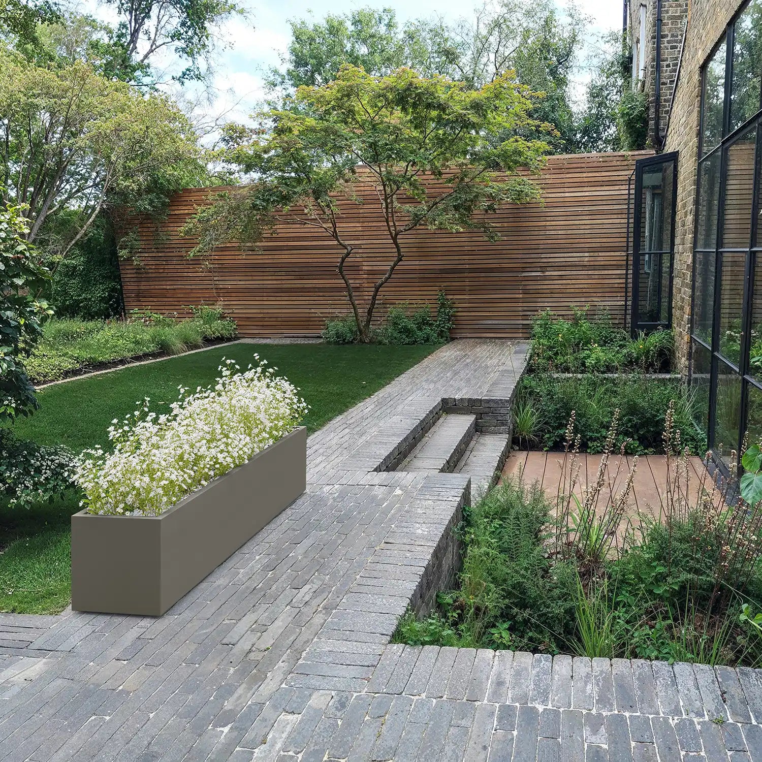 SEV Plantenbak op wielen 200x50x50 - Kwartsgrijs - plantenbak