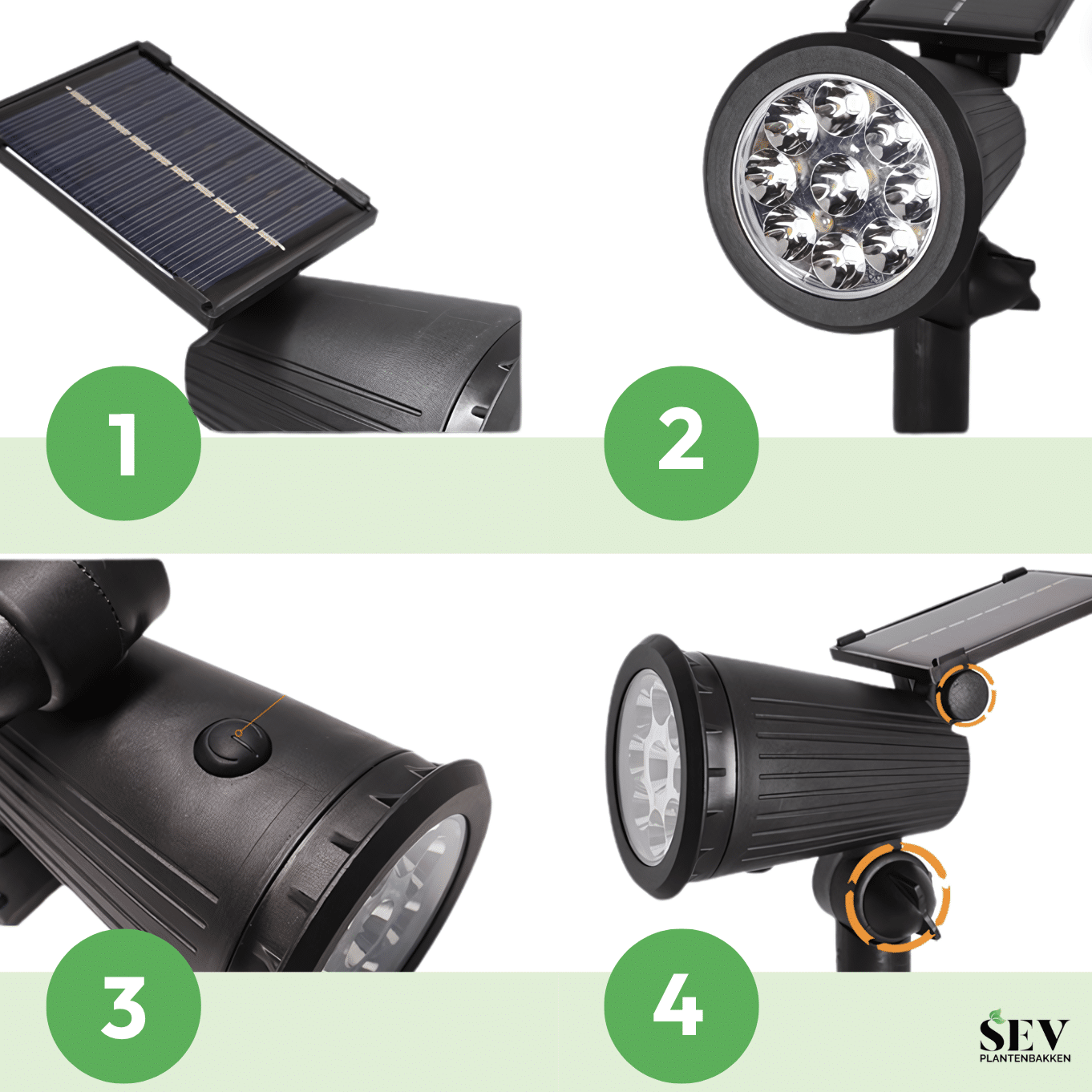 SEV Solar Verlichting 9-LED Warm