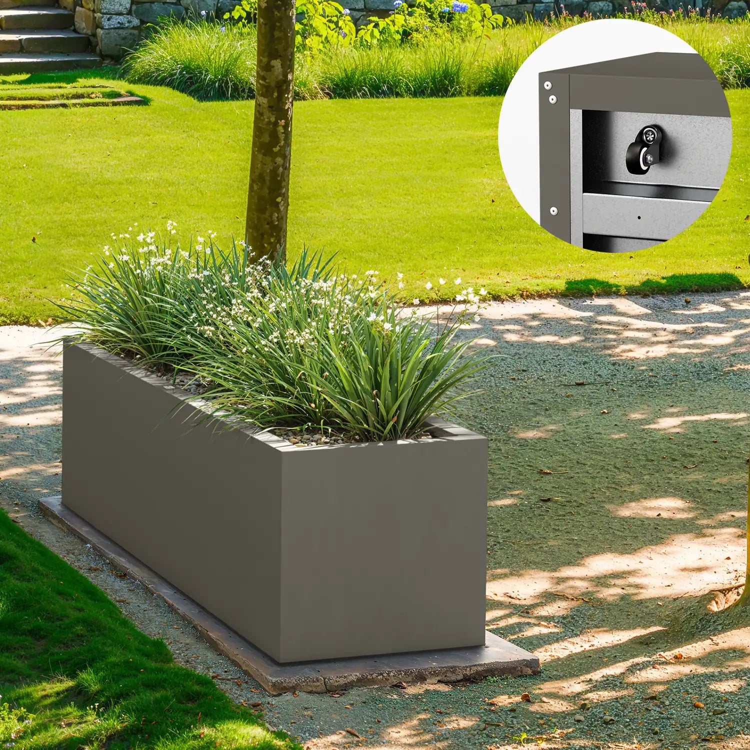 SEV Plantenbak op wielen 150x40x40