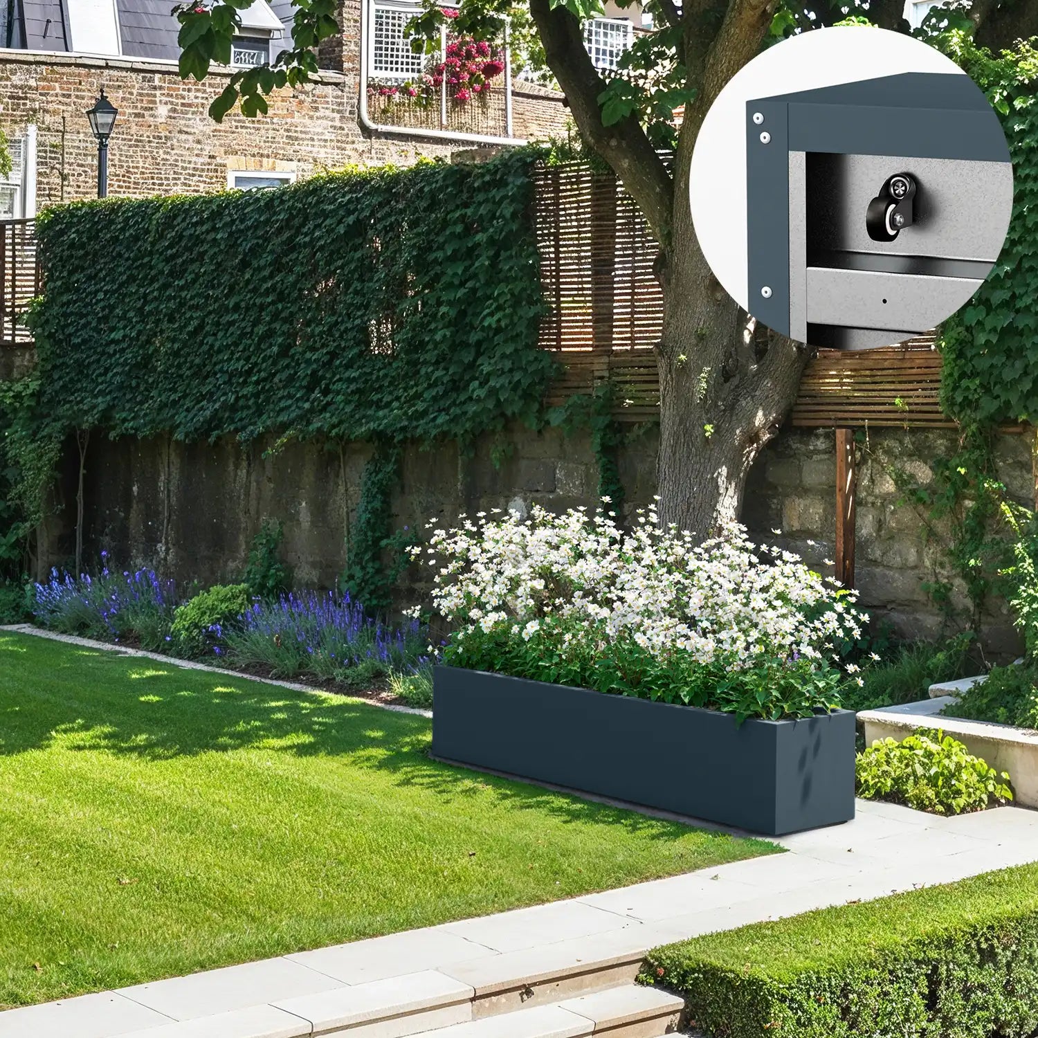 SEV Plantenbak op wielen 200x40x40