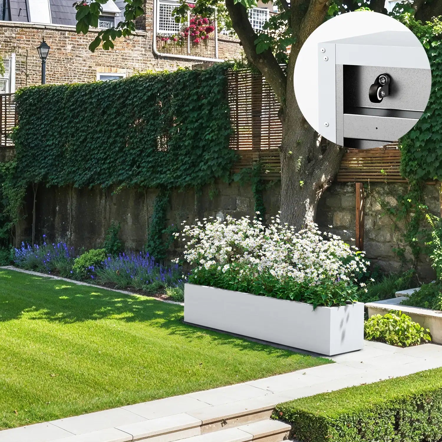 SEV Plantenbak op wielen 200x40x40