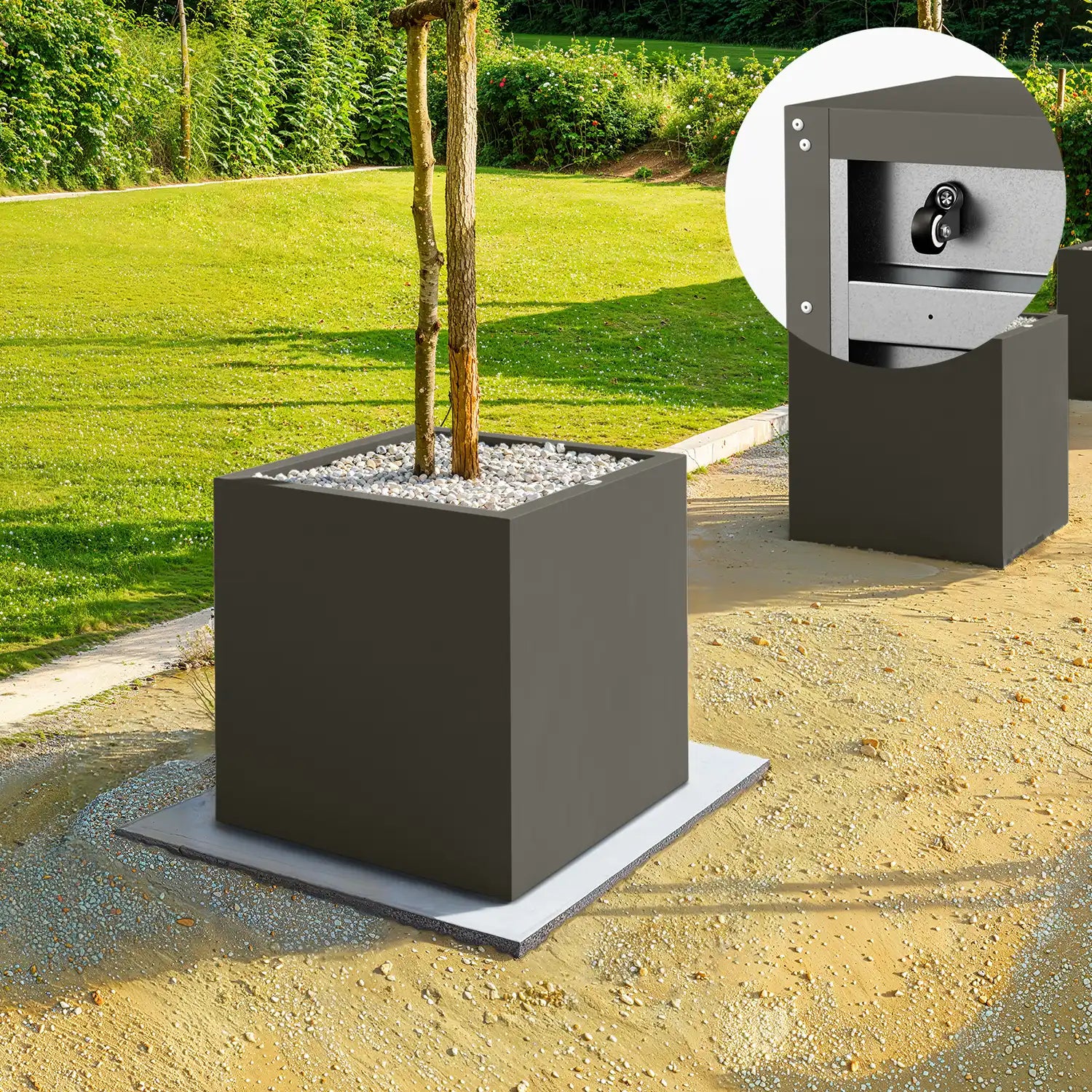 SEV Plantenbak op wielen 60x60x60