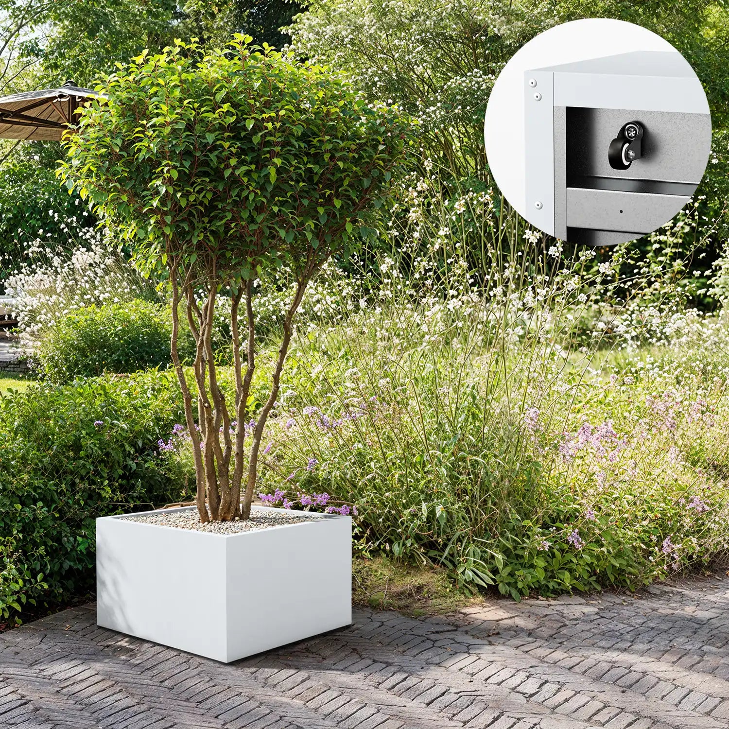 SEV Plantenbak op wielen 80x80x50