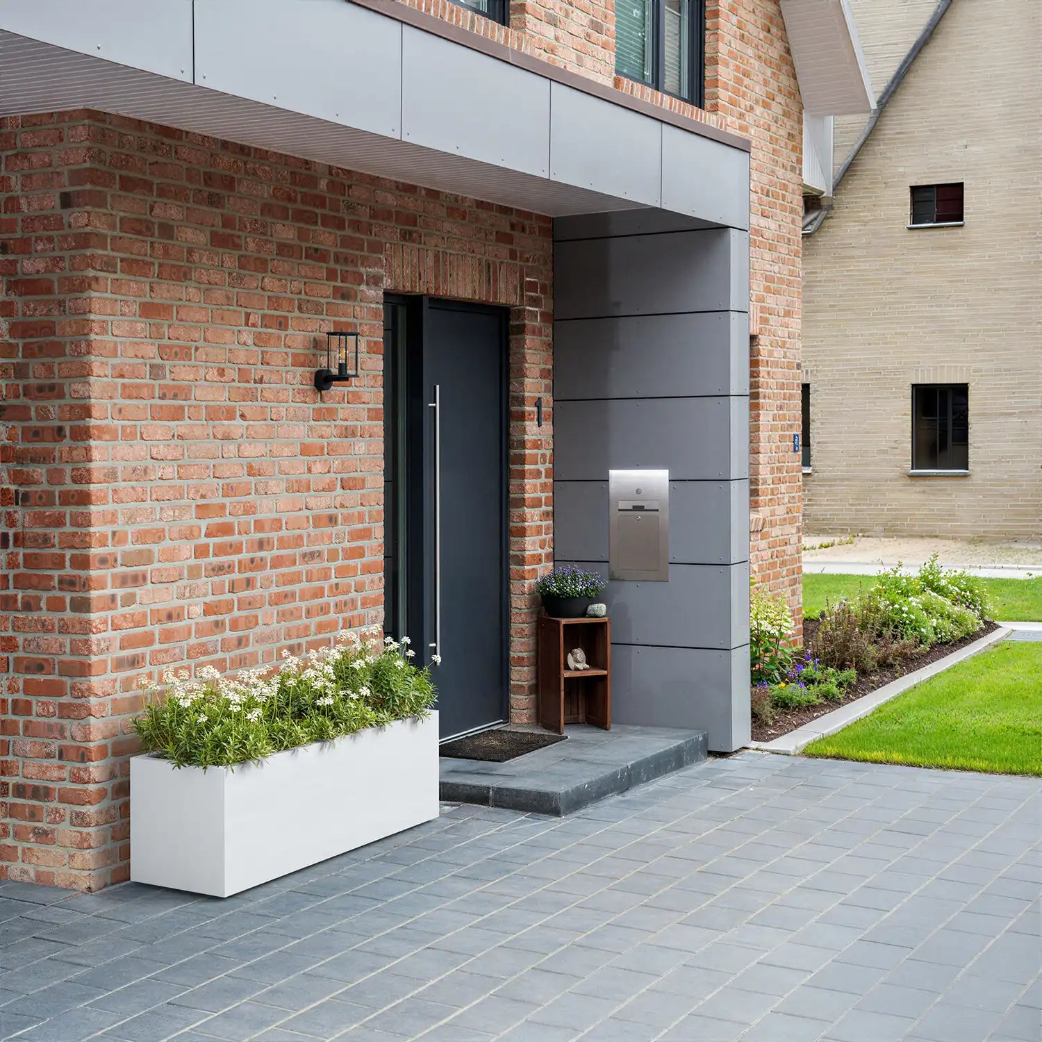 SEV Plantenbak op wielen 150x50x50 - Wit - plantenbak