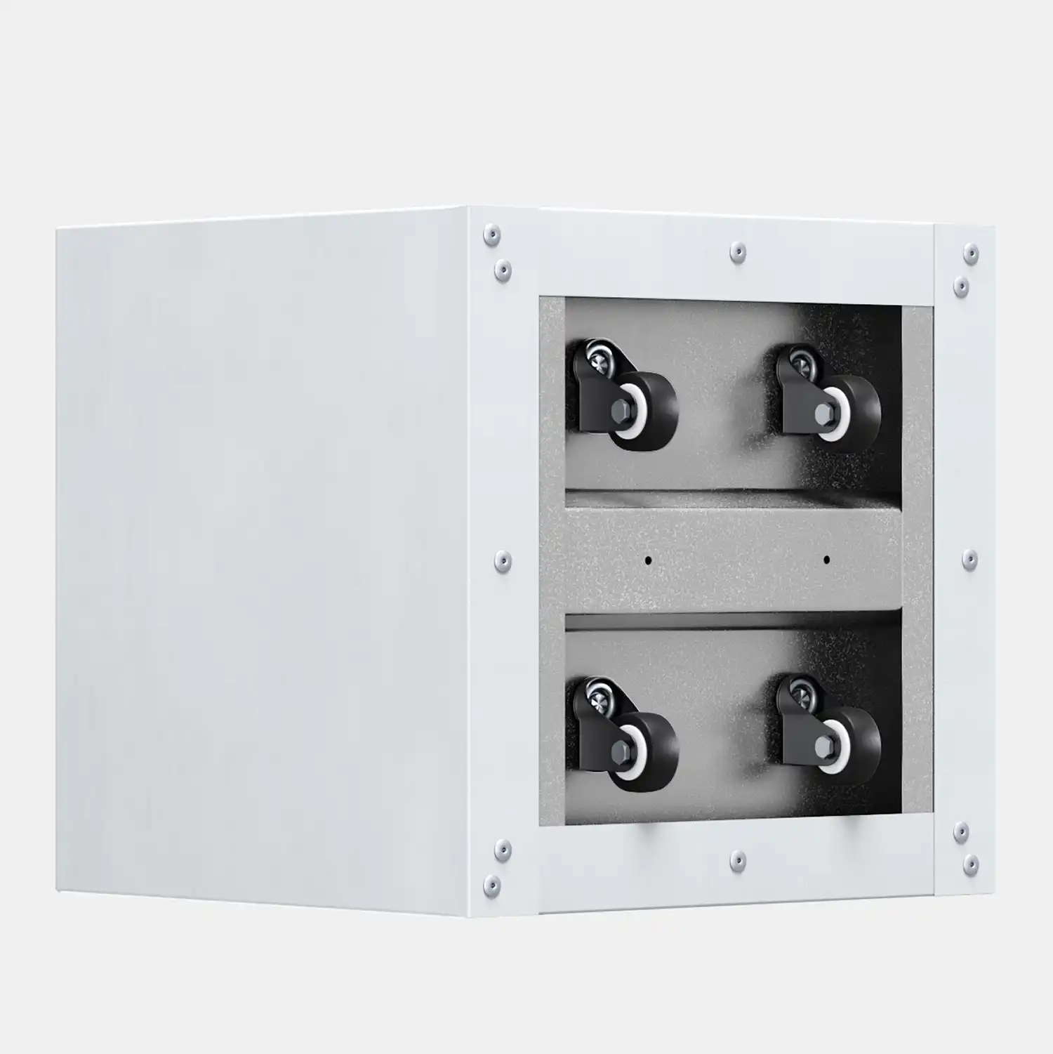 SEV Plantenbak op wielen 40x40x40 - Wit - wielen