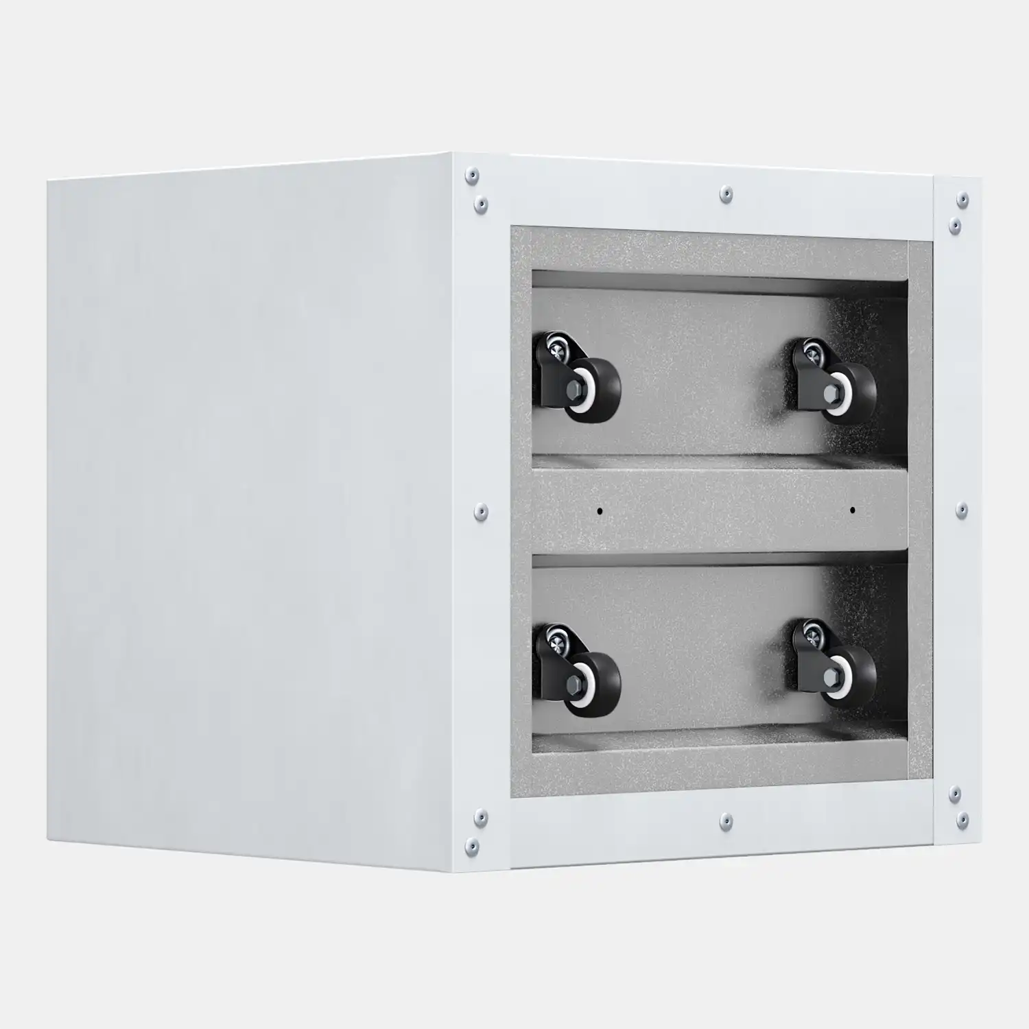 SEV Plantenbak op wielen 50x50x50 - Wit - wielen